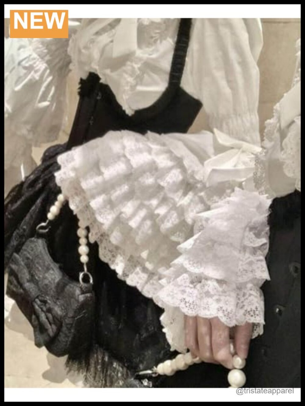 Lolita Flare Sleeve Lace Blouse Victorian Vintage Y2K Top - Picture 2 of 6